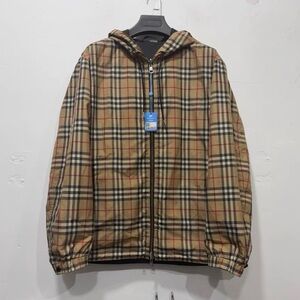 Burberry Beige Checkered Hooded Blazer